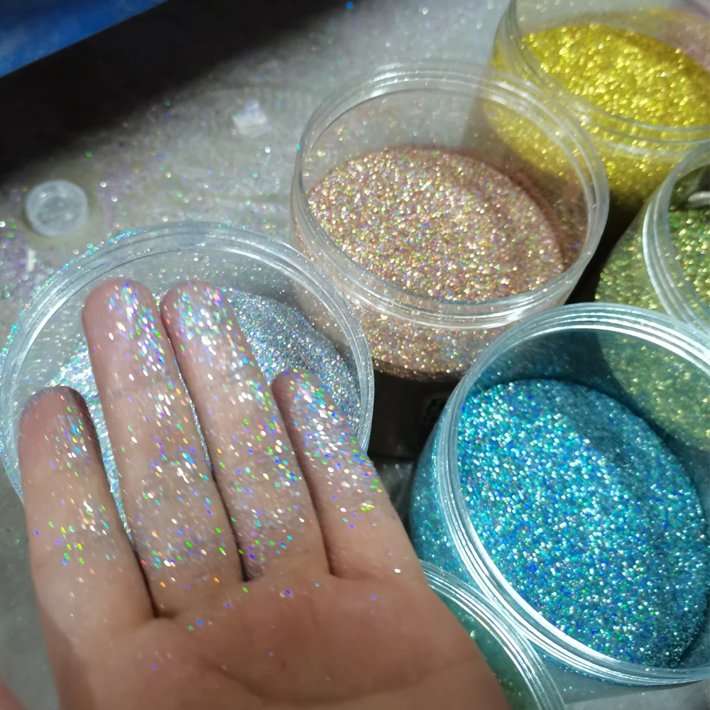 1Bag(Net 5g) Laser Silver Nail Powder Shiny Gradient Holographic Nails Art Glitter Manicure Gel Polish DIY Chrome Dust Powder