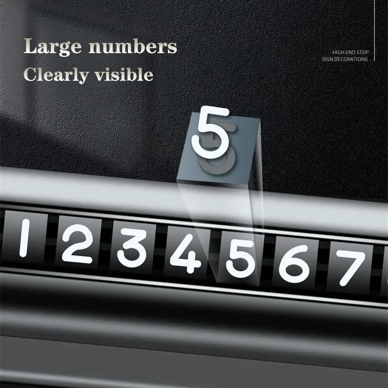 Universal Metal Car Temporary Parking Card Rotate Phone Number Plate Aluminum Stickers Park Stop in Car-styling Auto Accessories