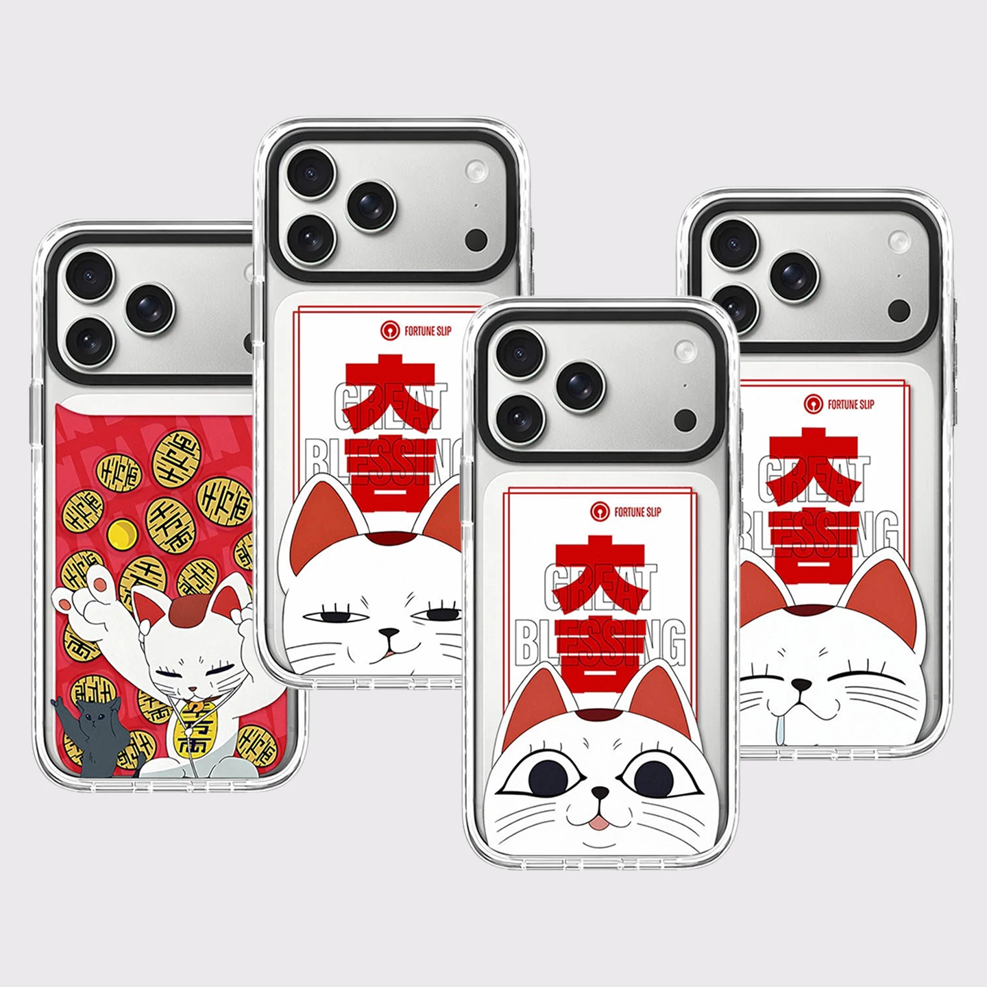 Fortune Cat Millions Yen White Border Magnetic Phone Case Cover for IPhone 13 14 15 16 17 Pro Max Case for IPhone Air