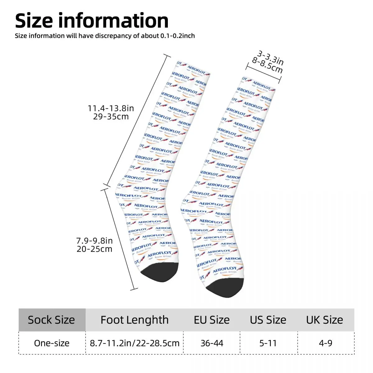 All Seasons Aeroflot Aviation Russe Pilote Aerospace Aviateur Socks Harajuku Sport Middle Tube Socks Stockings for Men Women