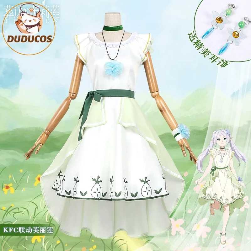Anime Frieren: Kostum Cosplay Beyond Journey's End Fern Gaun Pembantu Perayaan Festival Musim Semi Wig Wanita Setelan Halloween Lucu
