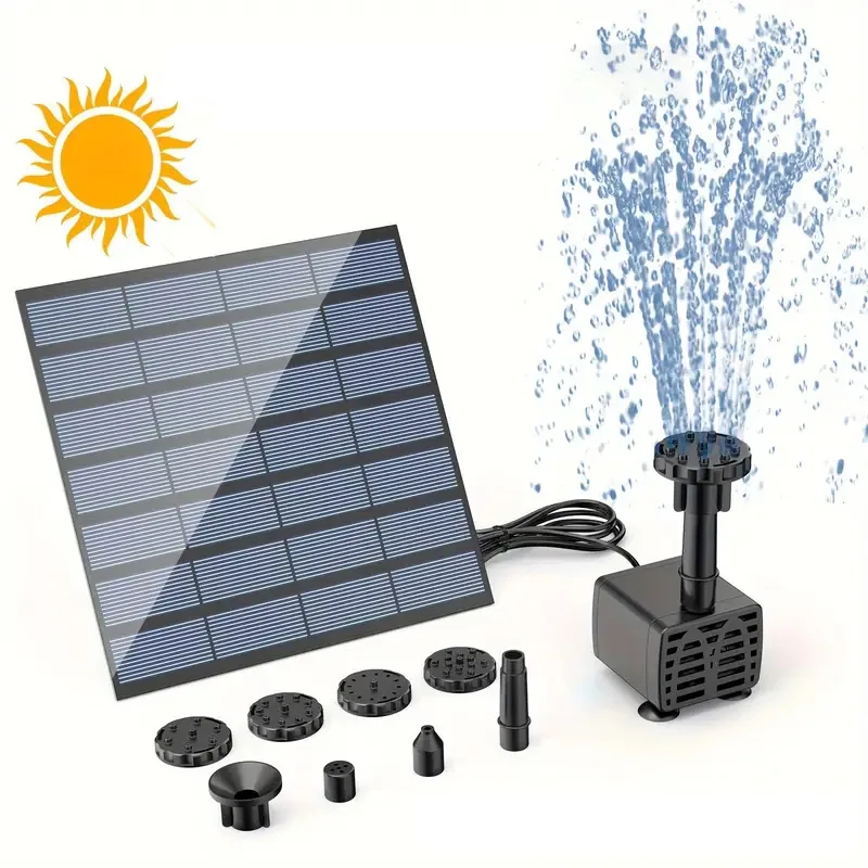

1PC 1.5W/2.5W Solar Fountain Pump for Square Bird Bath Outdoor Pond Garden Water Feature Floating