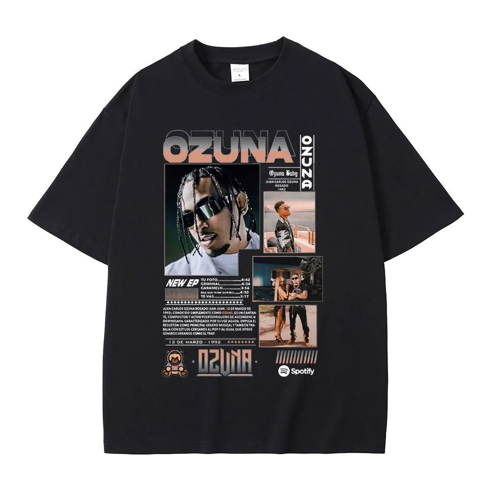 

Rapper Ozuna Music Album Cover T-shirt Anuel AA Streetwear Men's Fashion Vintage T Shirts Men Women Hip Hop Oversized T-shirts