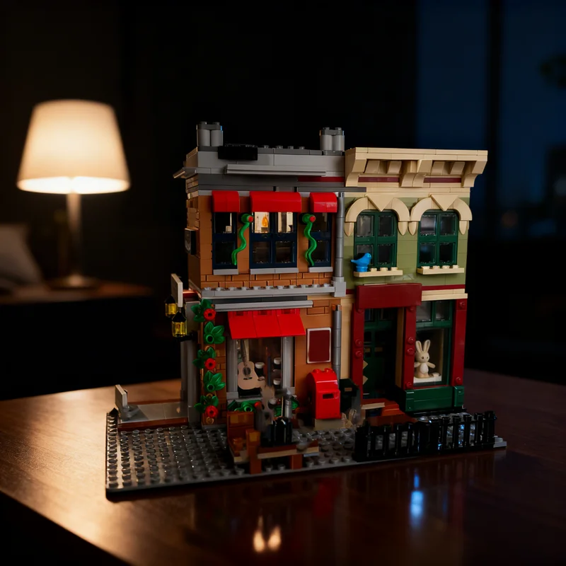 1126pcs MOC Holiday Main Street Corner Modular Alternate Build Creator Creator Expert Model Building Blocks Christmas Gift Toy
