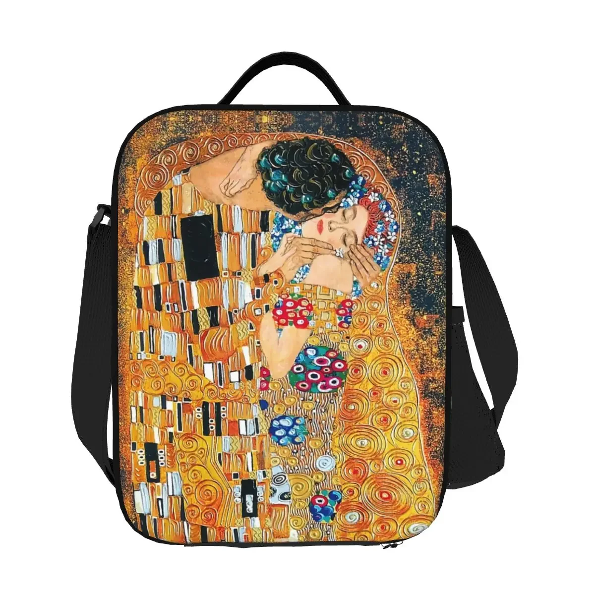 Gustav Klimt The Kiss Insulated Lunch Tote Bag Women Gold Colorful Painting Art Resuable Cooler Thermal Food Lunch Box School