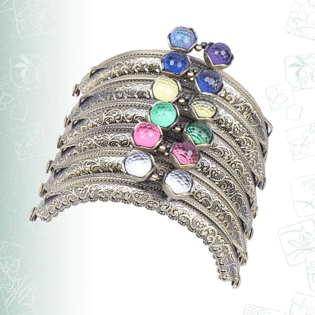 

6 pcs 10.5Cm Lotus Head Metal Purse Frame Embossed Coral Beads Coin Bag Diy Clutch Making Accessory Handbag Hardware Craft Tool