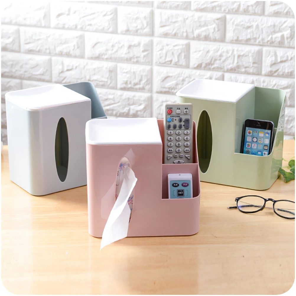 

Plastic Tissue Box Light Blue Design Home Office Tissue Holder Easy Clean No Odor Eco-Friendly Organizer