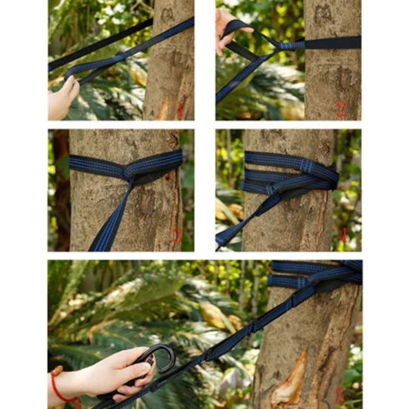 2 Adjustable Tree Hanging Extension Hammocks Straps Heavy Suspension+2 Buckle High-strength Polypropylene Hammocks