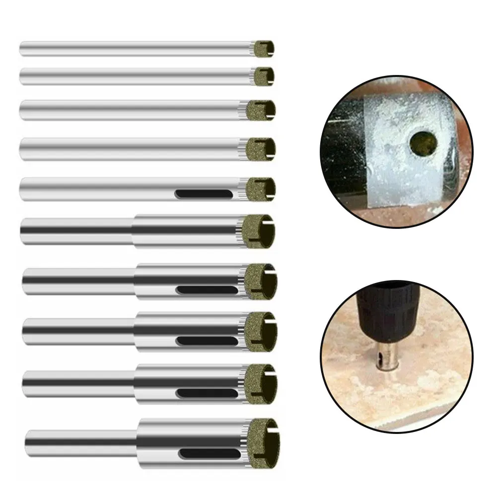 Ferramentas de trabalho de madeira brocas elétricas 10 peças-revestido de diamante 3mm-14mm para telha mármore vidro cerâmica ferramentas elétricas conjunto de perfuração