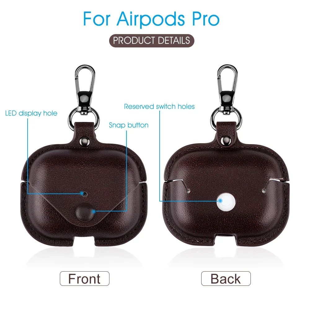 Protective Cover for Apple Airpods 3 2 1 Charging Leather Bluetooth Wireless Earphone Case for AirPods Pro Case with Hook 2025