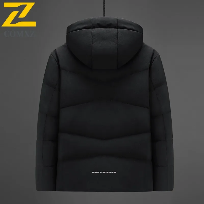 COMXZ Autumn Winter Fashion Stand Collar Coat Men Lightweight Down Jacket Short Style Trend Casual Versatile 80% White Duck Down