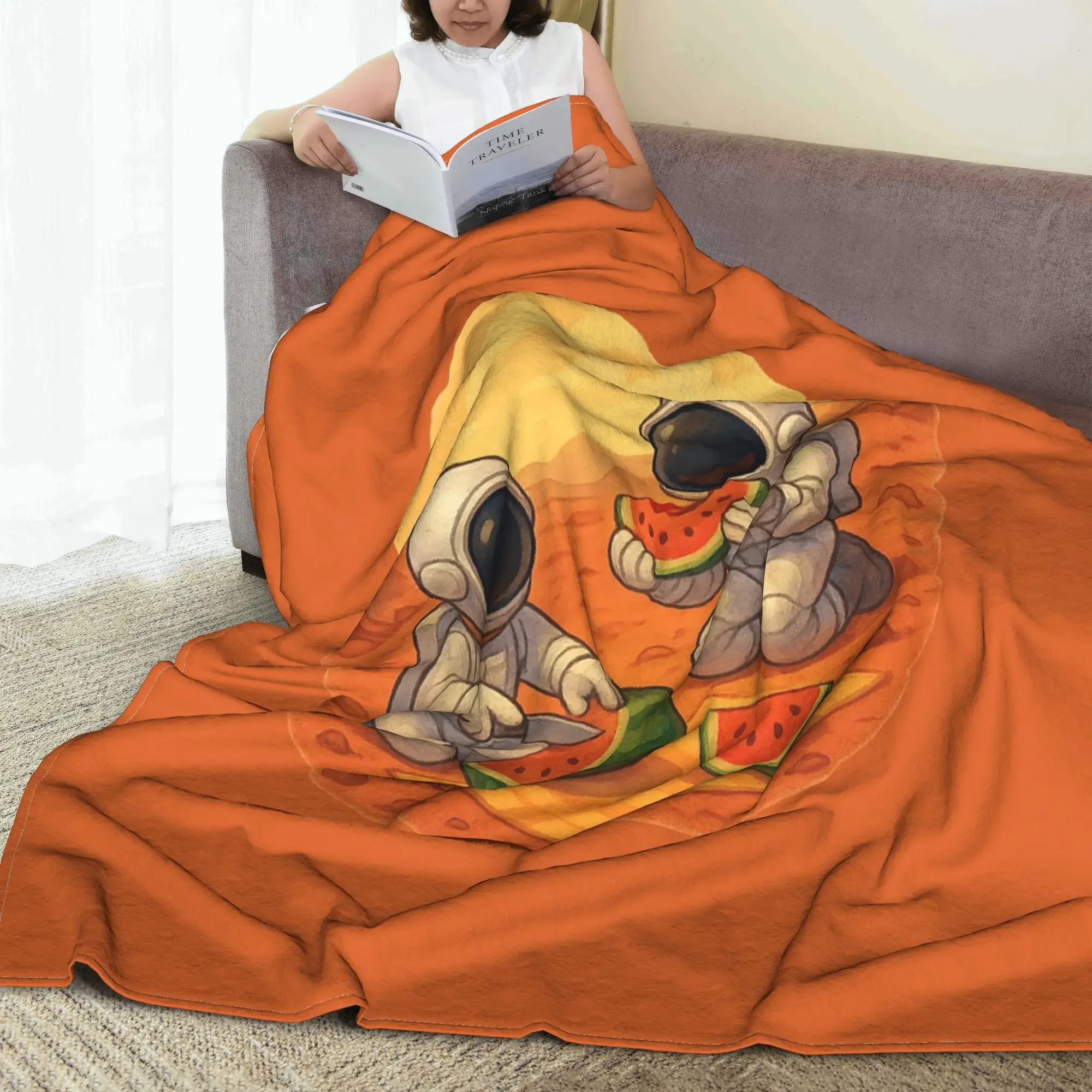 Mars Melon Moments Blankets Portable Fleece Sofa Throw Blanket for Couch Bedding Outdoor Throws Bedspread Quilt