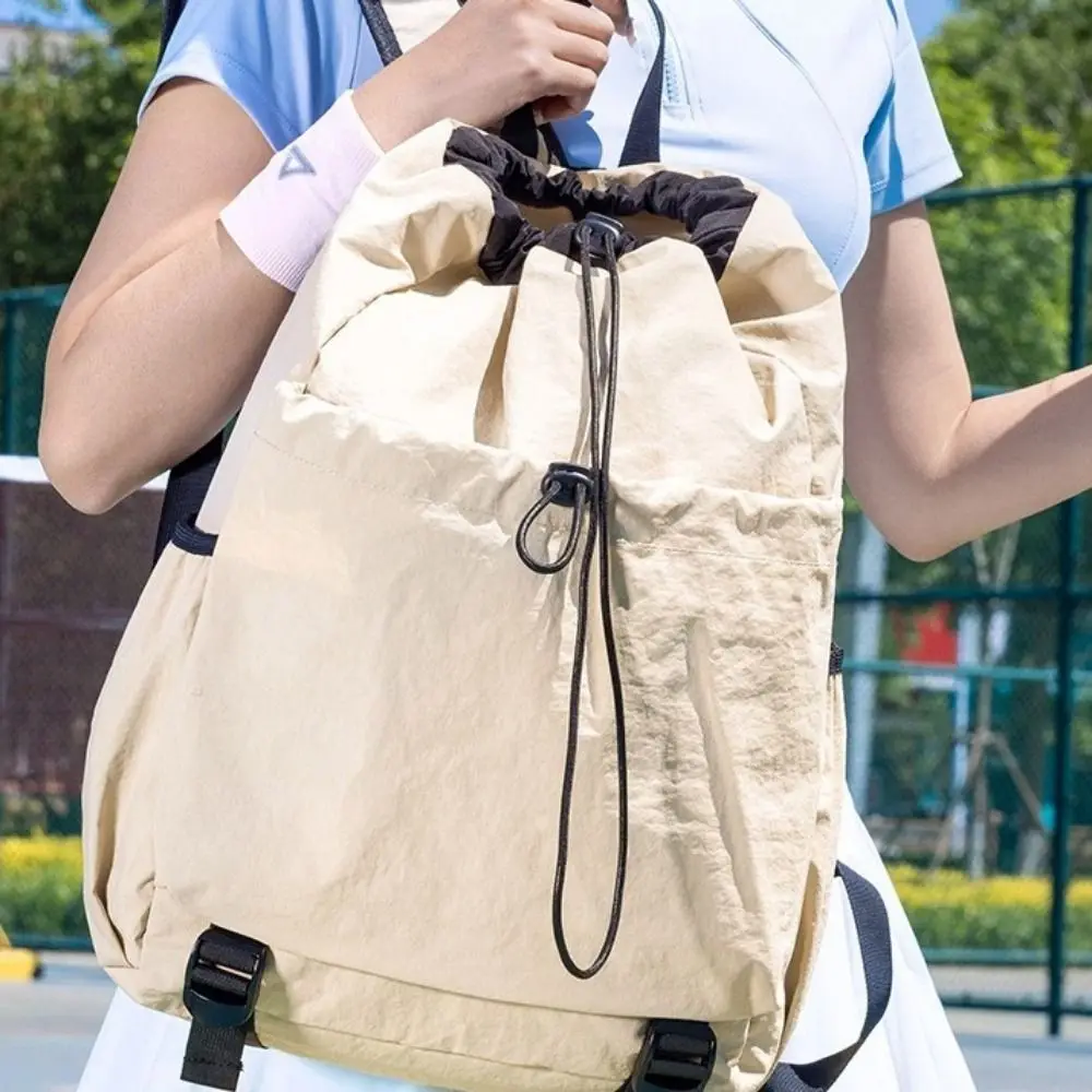 Large Capacity Tennis Racket Backpack Waterproof Casual Gym Pack Lightweight Adjustable Strap Drawstring Fitness Bag