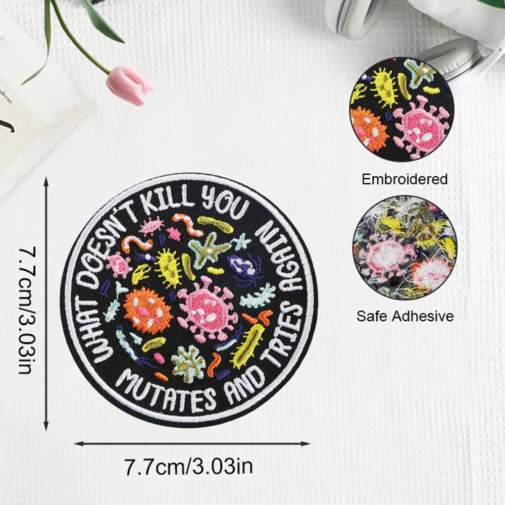 1pc What Doesn'T Kill You Mutates And Tries Again Sticker, Science Microbiology Infectious Disease Stickers Laptop Decal Water B