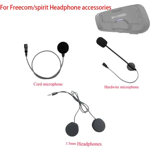 Para casco de motocicleta Cardo Freecom/spirit intercomunicador Bluetooth micrófono de cable suave micrófono de cable duro y altavoz de 3,5mm 40mm