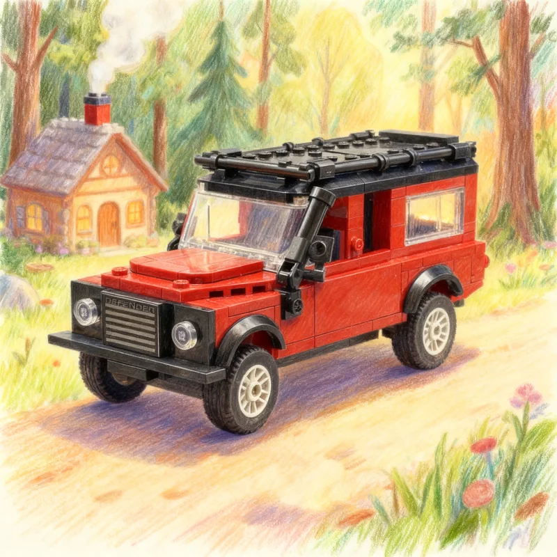 300pcs MOC Land Rover Defender 110 Racing Car Building Blocks Creative Model Pack Edition Collectible XL Toy Gift For Hobbyists