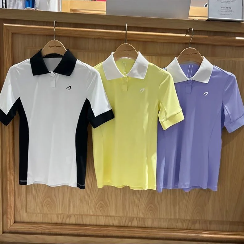 

Summer new women's golf breathable sweat wicking short sleeved T-shirt golf outdoor sports jersey polo shirt golf wear