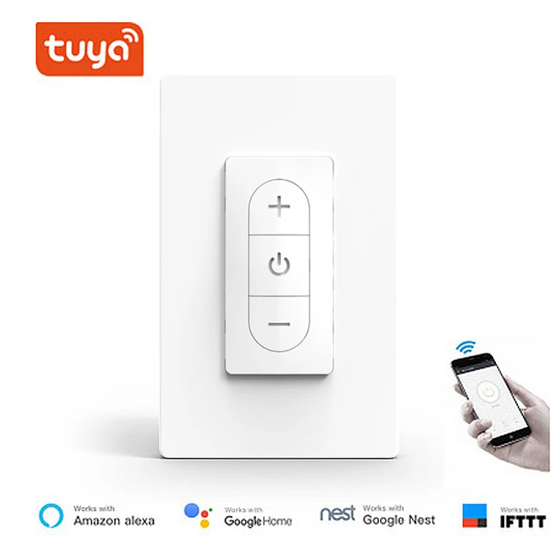 Regulador de intensidad de luz inteligente WiFi, módulo de interruptor inalámbrico, Control remoto por voz, funciona con Smart Life Tuya Alexa Home