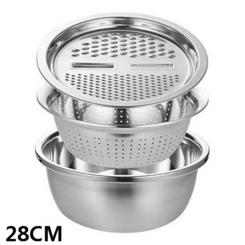 

New Kitchen Accessories 3 In 1 Multifunctional Vegetable Cutter Set Slicing Shaving Filtering Stainless Steel Shaved Slice Tools