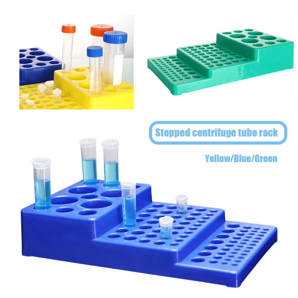 Multifunctional Centrifuge Tube Rack Stepped Test Tube Lab Supplies Suitable for 0.2/0.5/1.5/2/5/10/15/50ML Centrifuge Tubes