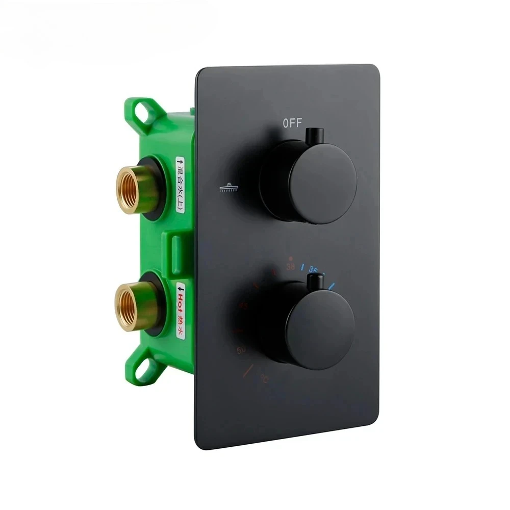 1/2 IPS Female Connections Water Temperature Concealed Control Diverter Solid Brass Trim With Volume Theremostatic Mixing Valve