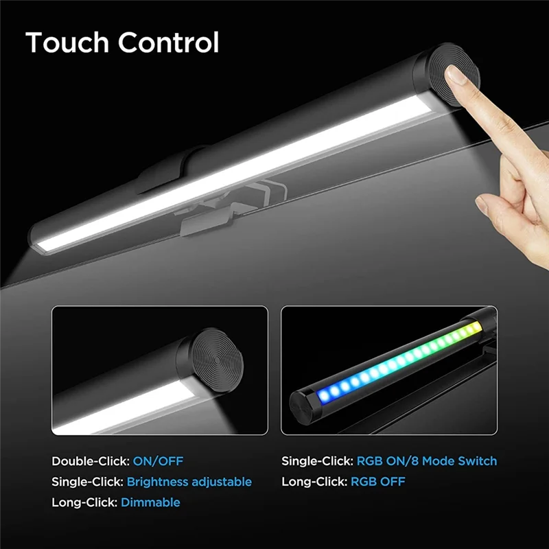 B-Est LED Desk Lamp Monitor Light Bar Eye-Care Stepless Dimming Lighting USB Table Lamp Computer Light Bar For Work/Gaming