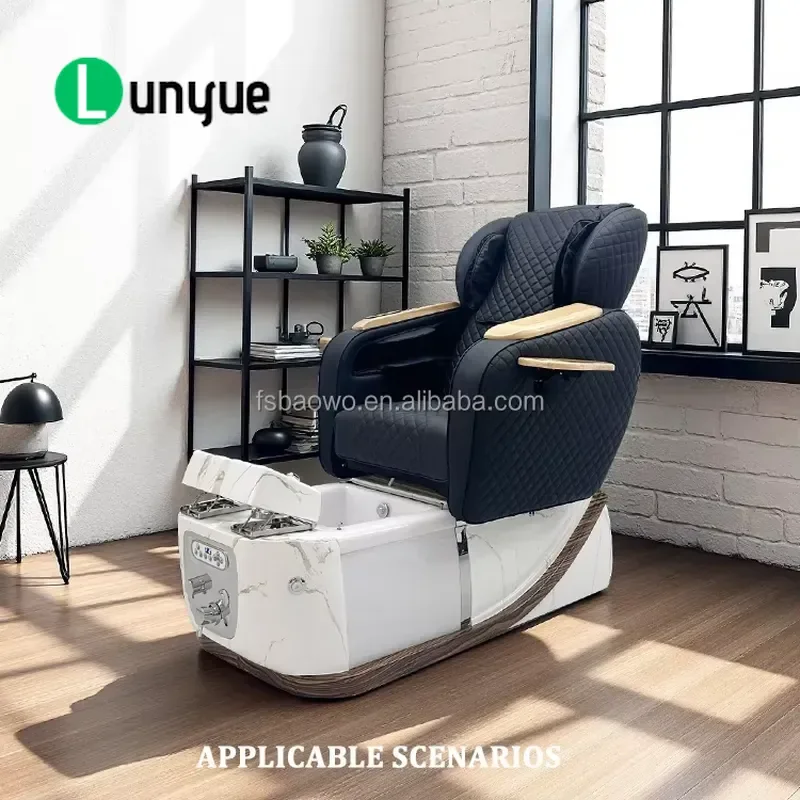 Custom Luxury Electric Spa Pedicure Chair High Density Foam Adjustable Recliner With LED Light Massage Kneading Function For