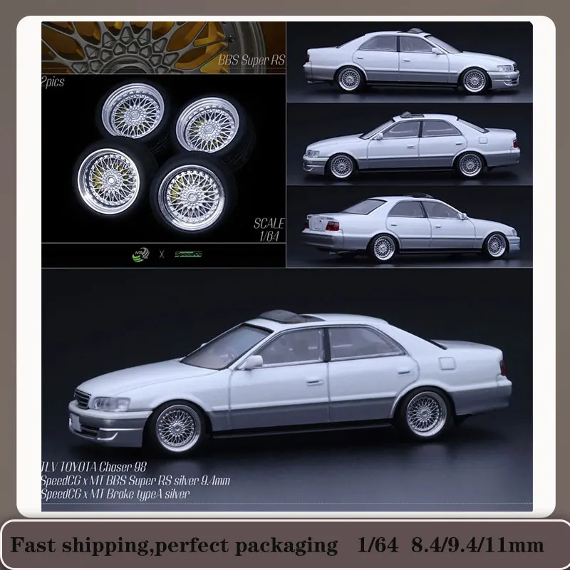 Car Modified Wheel Hub 1/64 SpeedCG SE084/80/81/79 8.4/9.4/11mm Resin Wheels Rubber Tires Suitable for 1:64 Static Model Cars