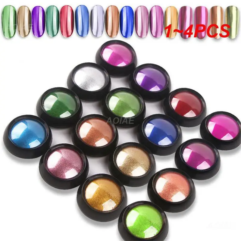 1~4PCS Mirror Nail Art Versatile And Creative Easy To Apply And Remove Sparkling Stunning Glamorous Gorgeous Chrome Nail Pigment