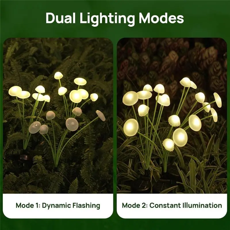 AA94-Solar Garden Lights 6-Head LED Mushroom Lamp Jellyfish Atmosphere Light For Garden Yard Patio Pathway Decor Lawn Lamp