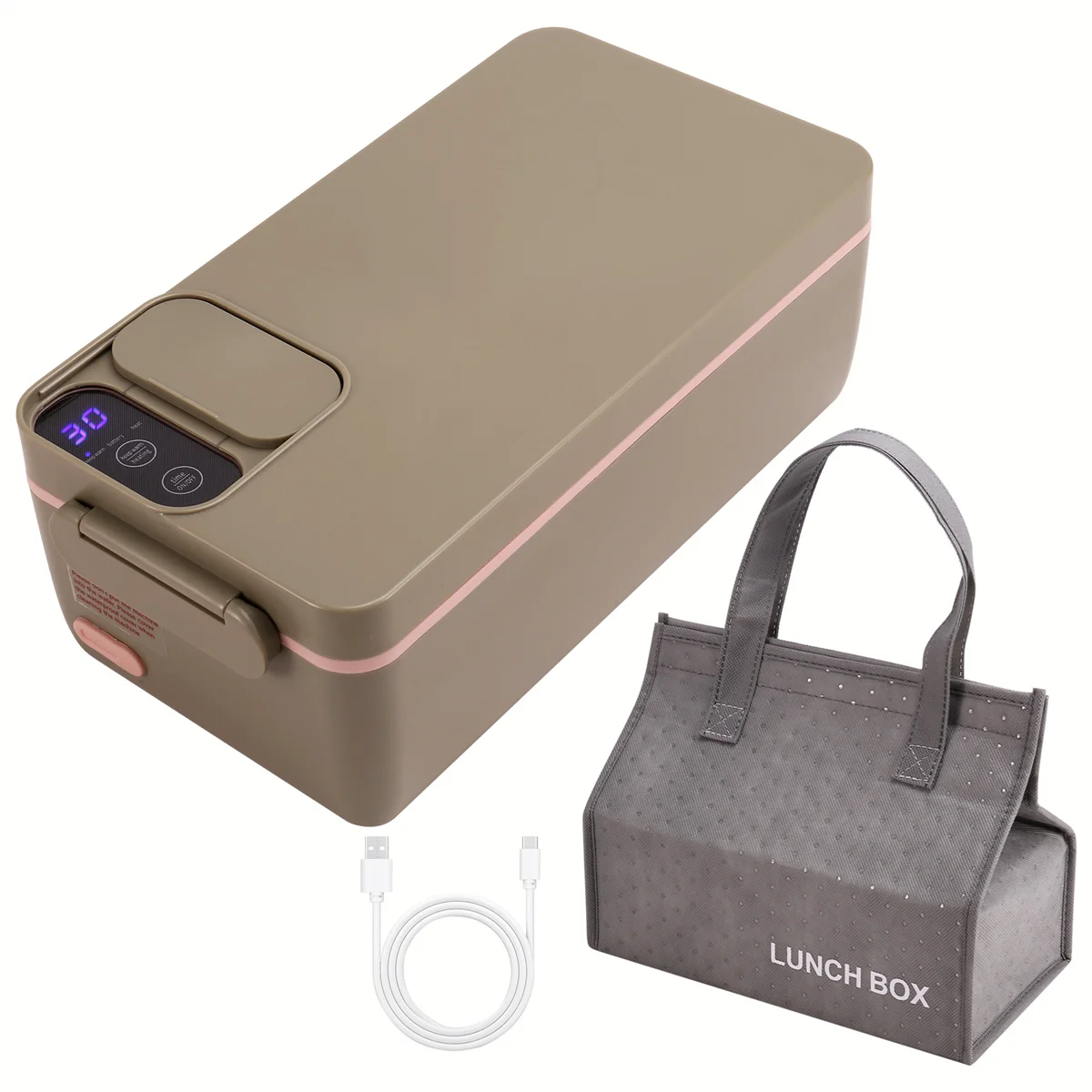 Podgrzewane pudełko na drugie śniadanie Elektryczne pudełko na drugie śniadanie Samonagrzewające pudełko na drugie śniadanie Bezprzewodowy akumulator 304 Stal nierdzewna klasy spożywczej 1L