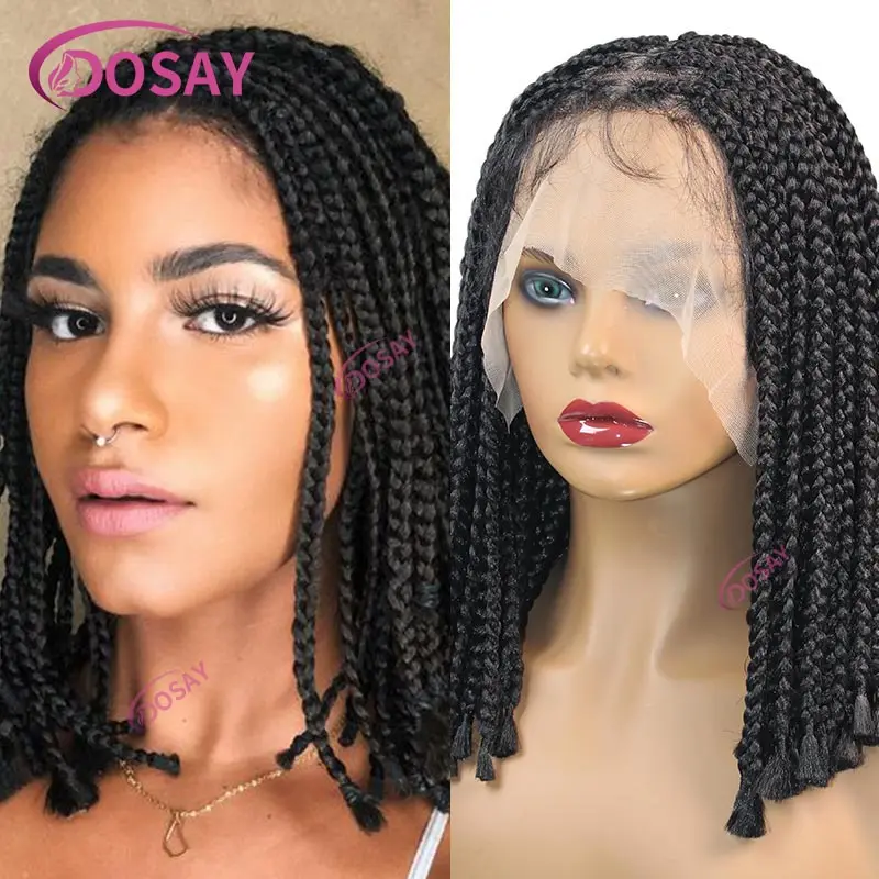 10 Inch Cornrow Braided Wigs Synthetic Knotless Box Braided Lace Wig Full Lace Braided Wigs For Black Women Faux Locs Braids Wig