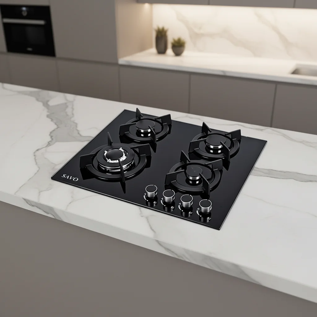 Portable Gas Cooktop, Built-In Tempered Glass, Energy Efficient, for Household, Hotels, Outdoor, Natural Gas LPG, 2 Burners