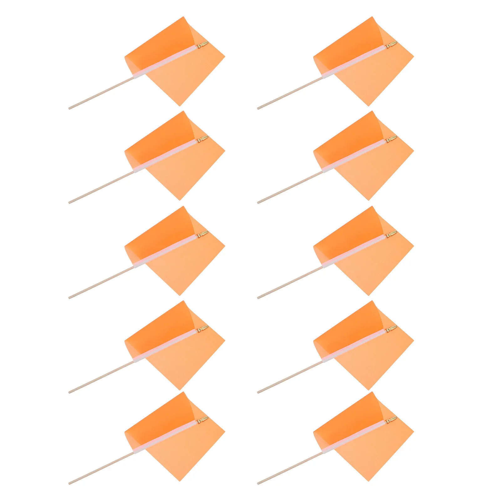 10Pcs Mini Handheld Flags 14x21cm Rectangle Blank Solid Wood Stick Gold-Tipped for DIY Classroom Crafts Independence Day