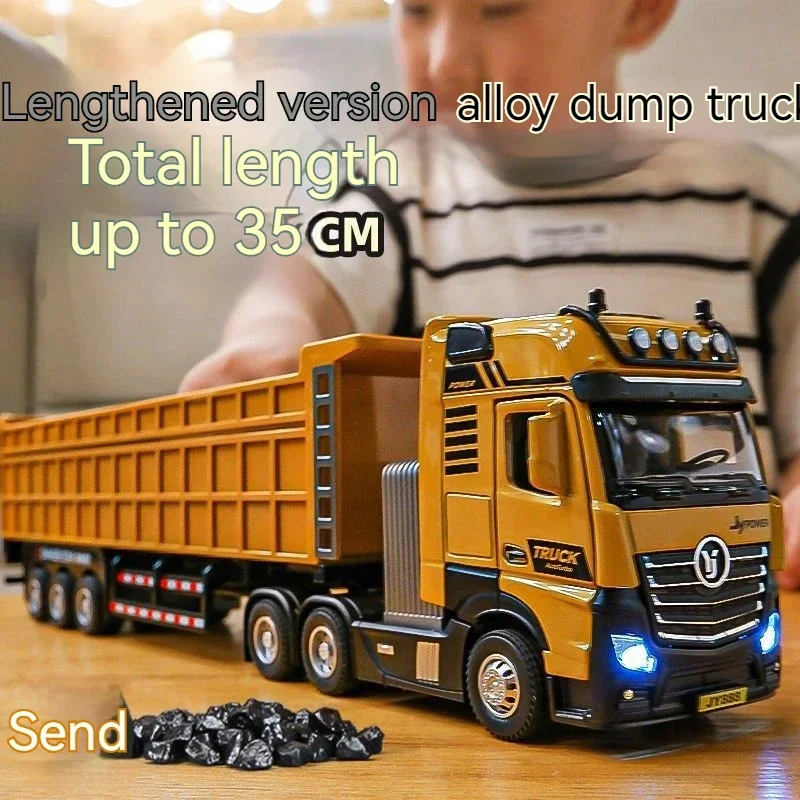 cool stuff funny gift:35cm supersized alloy transporter Heavy duty truck large dump truck semi trailerl model car,toys for kids