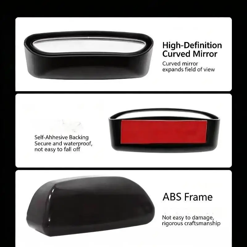 360 Degree Adjustable Wide Convex Car Mirror HD Scratch Resistant Parking Auxiliary Rear View Blind Spot Mirror for All Vehicles
