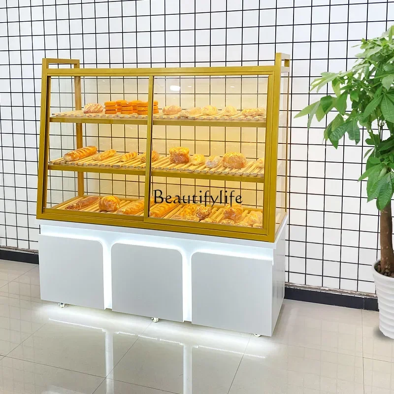 

Z.*Bread display cabinet Glass middle island cargo cabinet