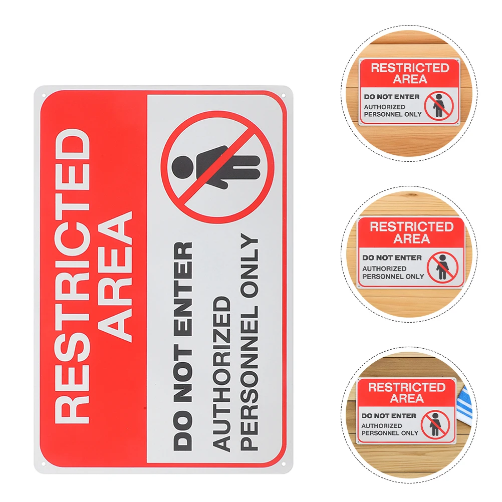 

2pcs Warning For Outside: Keep Out No Entry Sign Metal Weatherproof Do Not Enter Caution Indicator Private Restricted Zone