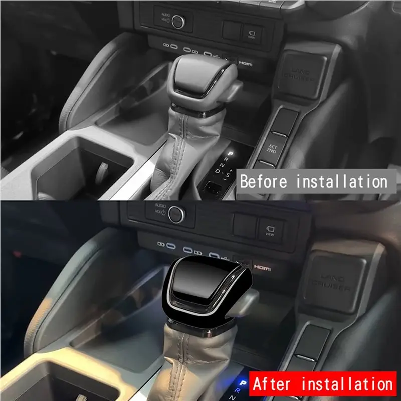 5X Car Gear Shift Knob Head Cover Trim For Toyota Land Cruiser 250 2023+ RHD Car Interior Accessories Bright Black-AS55