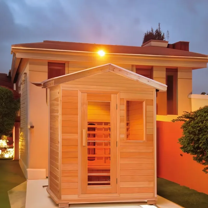 High Quality Hemlock Wood Outdoor Traditional Dry Steam Sauna Room Modern Personal Shower Combo Sauna Bath Wooden Room Sale
