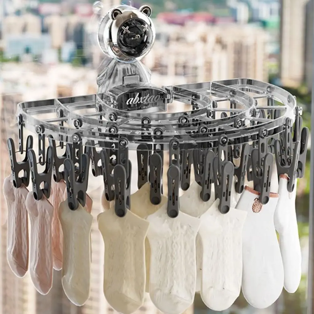 

Multi Functional Folding Drying Rack Clip Underwear Socks Clip Swivel Clips Hanger Space Saving Drying Rack With Suction Cup