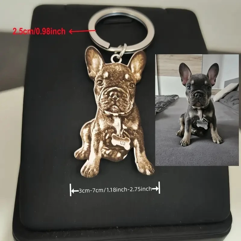 

Custom Photo Pet Keychain Keyring with Realistic Cat & Dog Portrait, Cute Animal Design, Perfect Gift for Pet Lovers, Customize