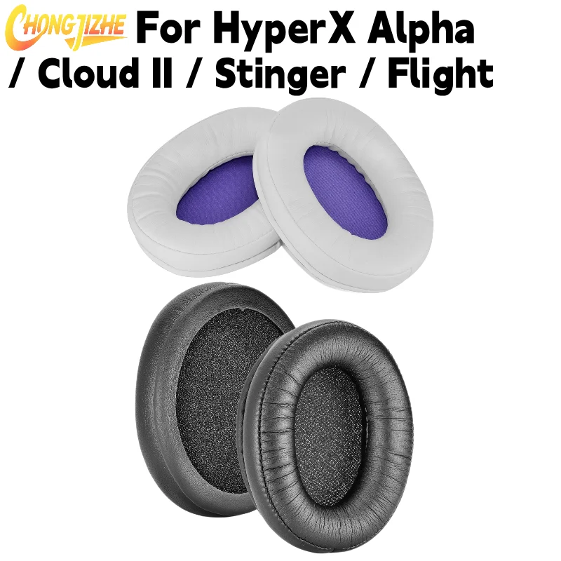Replacement Protein Leather Ear Pads For HyperX Alpha Cloud II Stinger Flight Gaming Headset Memory Foam Repair Parts