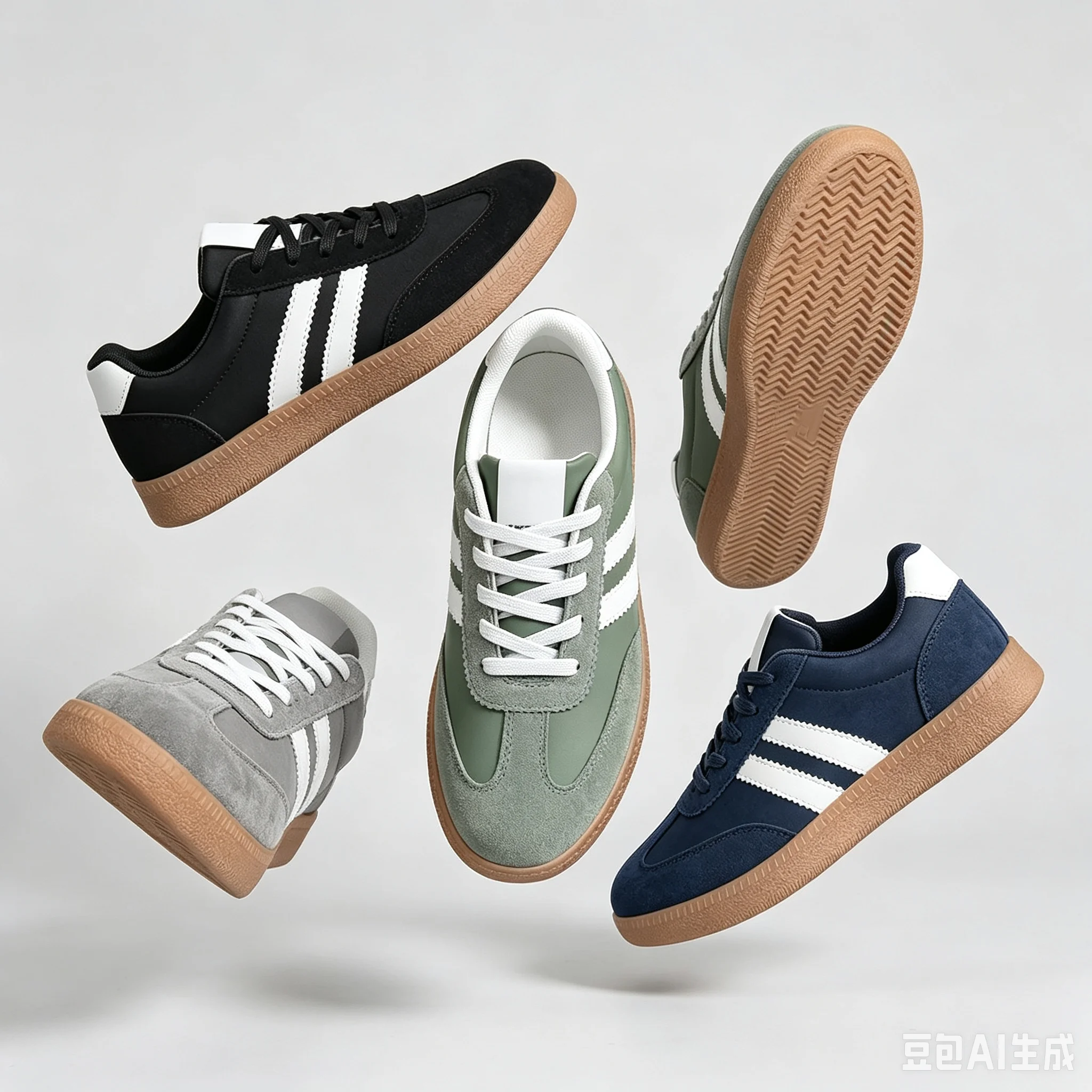 Women's Retro Lace Up Sneakers Patchwork Fabric Upper 3 Stripe Decor Gum Rubber Sole Lightweight Casual Walking Shoes Fashion Low Top Athletic Footwear for Daily Shopping Travel Outdoor Black Green Navy Blue