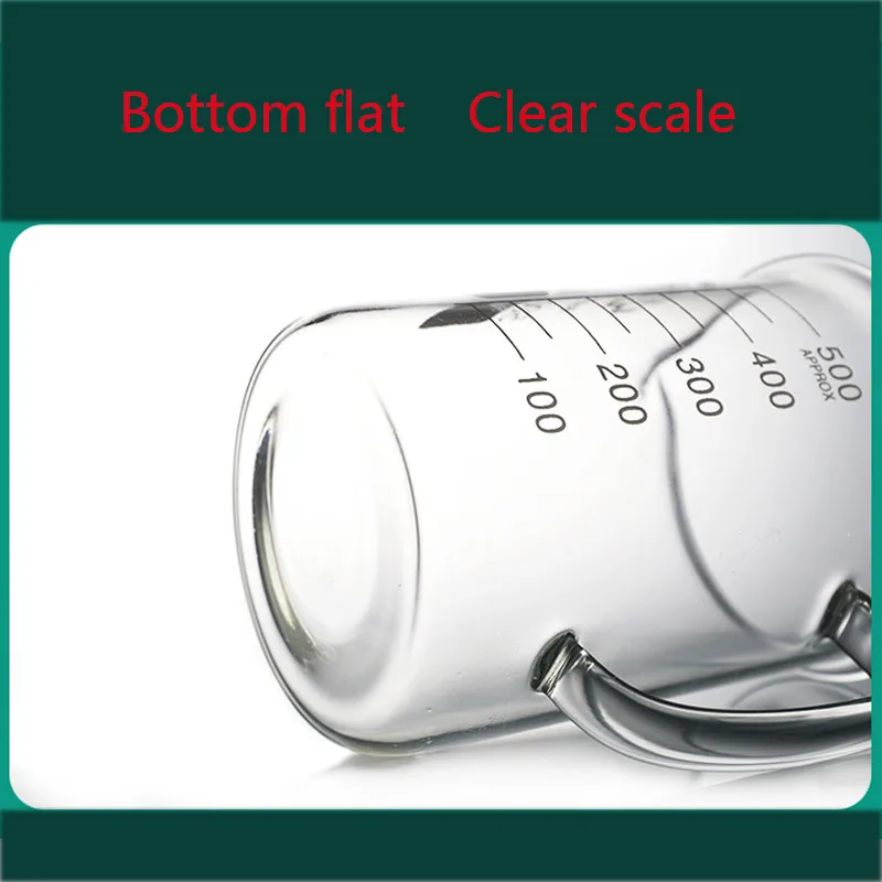 1/2pcs High Borosilicate Glass Measuring Cup With Handle Heat-resistant Scale Cup Laboratory Beaker Kitchen Baking Measuring Cup