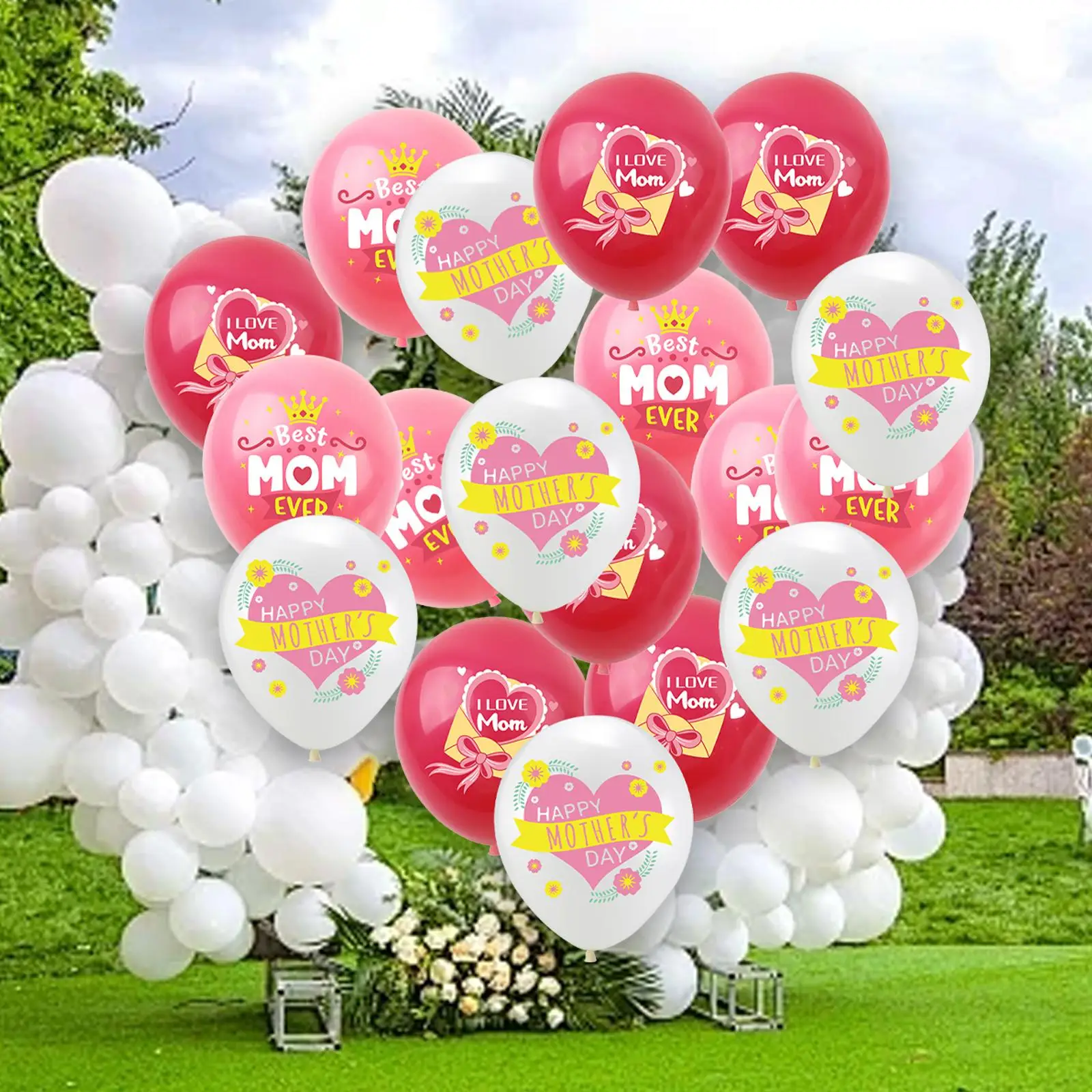 18Pcs Happy Mother's Day Balloons Supper Mom Best Mom Ever Mom Balloons for Birthday Party Decorations Supplies Mother's Party