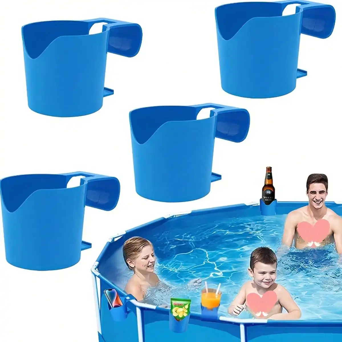 1pc multifunctional pool accessory rack - convenient beverage and hand sanitizer rack, suitable for use by the pool edge