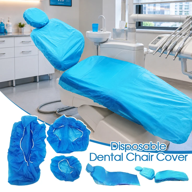 10PCS Disposable Non Woven Dental Chair Cover Seat Backrest Headrest Pillow Protective Cover Portable Dental Chair Accesories