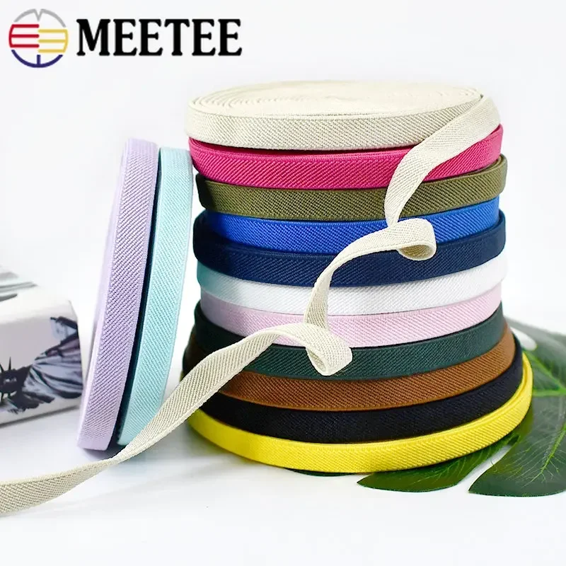 Meetee 5/10M 10mm 3/8 \'\'fascia elastica in poliestere cinturino morbido Bia cintura in nastro elasticizzato elastici nastro a molla con rilegatura