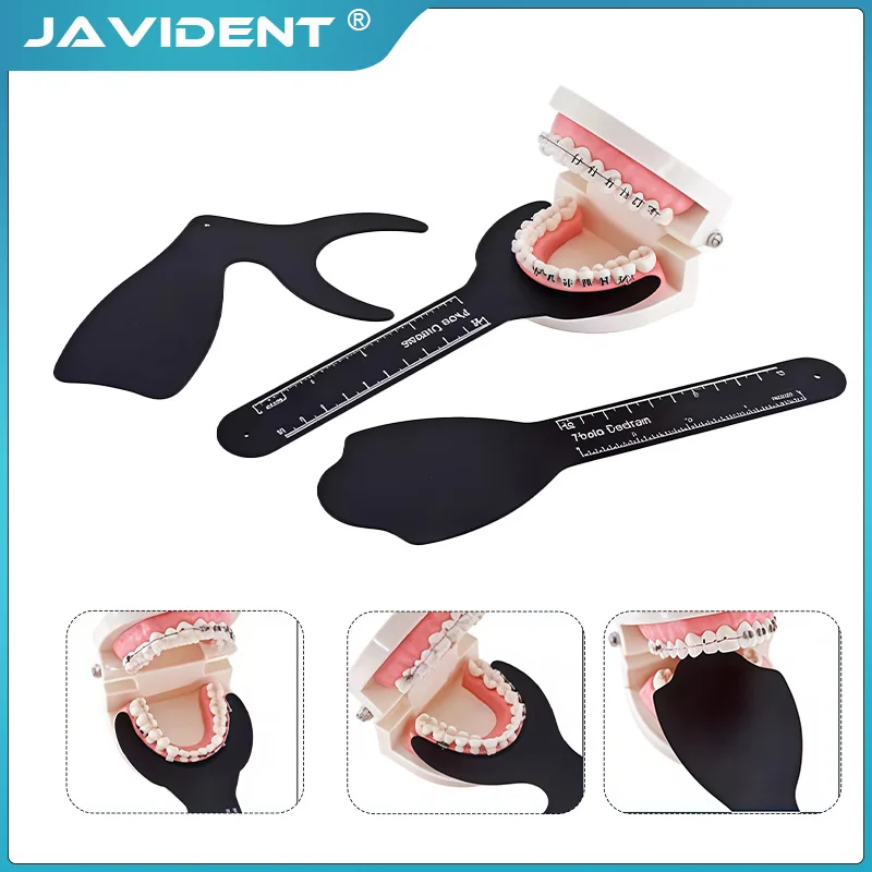 Dentistry Orthodontic Black Background Photo Image Contrast Board 6PCS Metal Oral Cheek Plate With Scale Mark Autoclavable